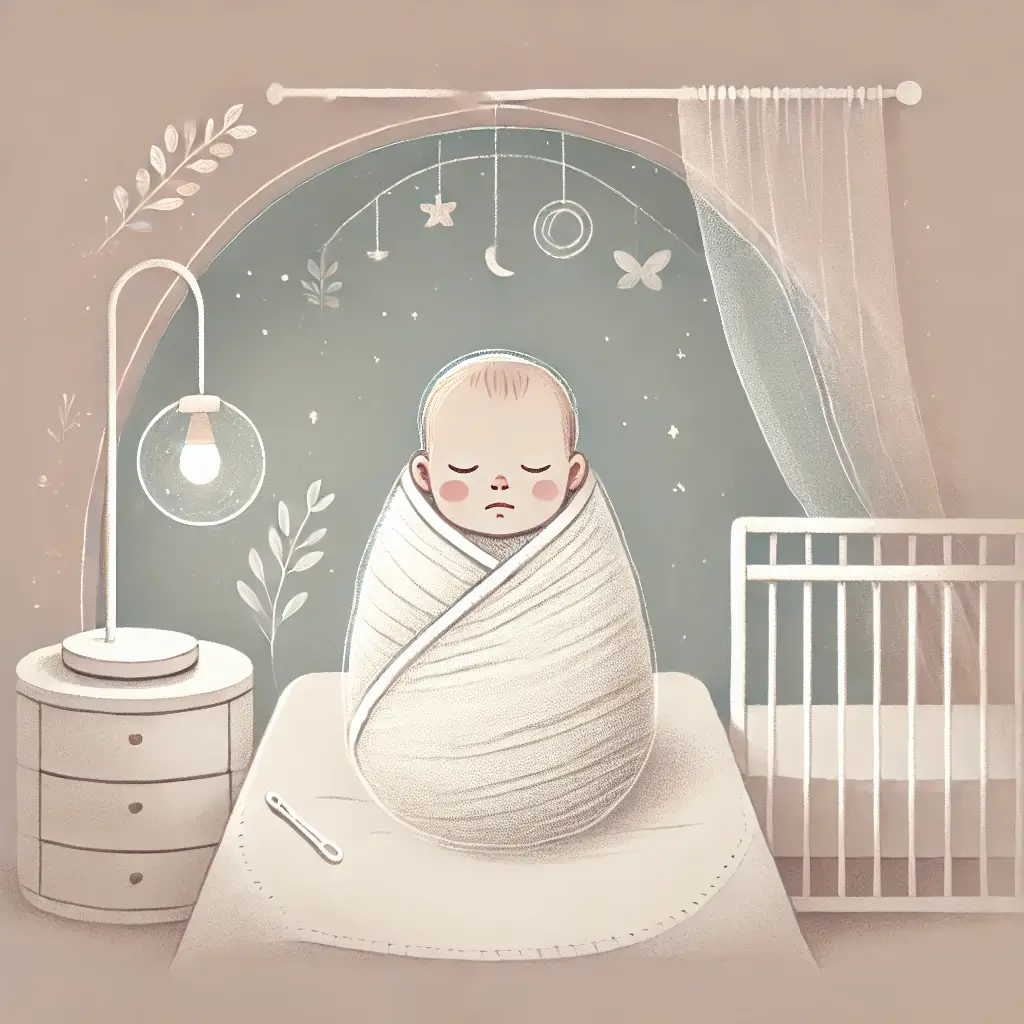 おくるみを使用する新生児